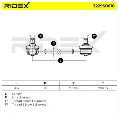 Łącznik Stabilizatora RIDEX 3229S0610 3229S0610 - foto 6