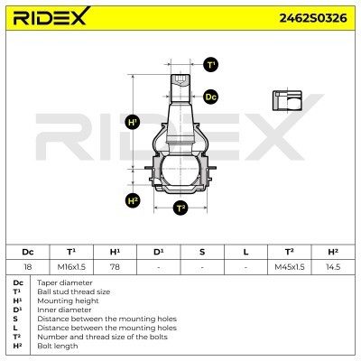 Sworzeń wahacza RIDEX 2462S0326 2462S0326 - foto 8