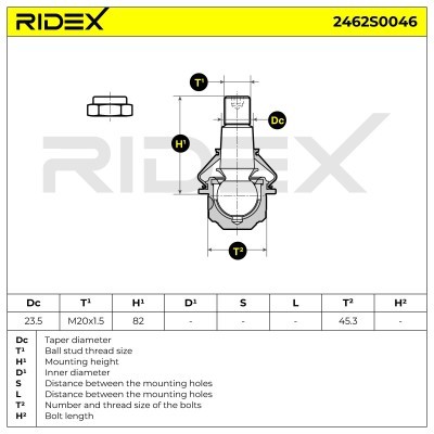 Sworzeń wahacza RIDEX 2462S0046 2462S0046 - foto 6