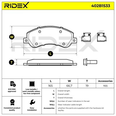 Klocki hamulcowe RIDEX 402B1533 402B1533 - foto 6