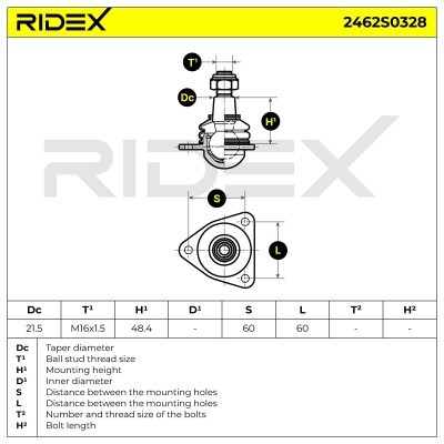 Sworzeń wahacza RIDEX 2462S0328 2462S0328 - foto 6
