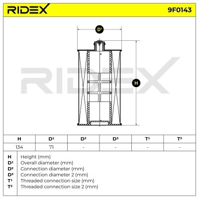 Filtr Paliwa RIDEX 9F0143 9F0143 - foto 6