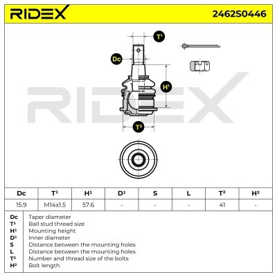 Sworzeń wahacza RIDEX 2462S0446 2462S0446 - foto 6