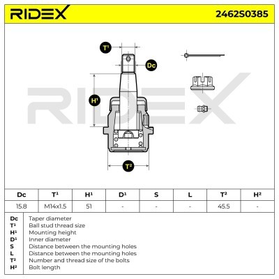 Sworzeń wahacza RIDEX 2462S0385 2462S0385 - foto 5