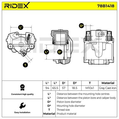 Zacisk Hamulcowy RIDEX 78B1418 78B1418 - foto 3