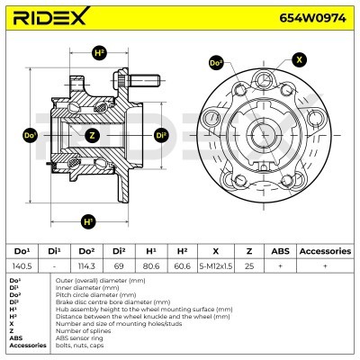 Łożysko Koła RIDEX 654W0974 654W0974 - foto 5