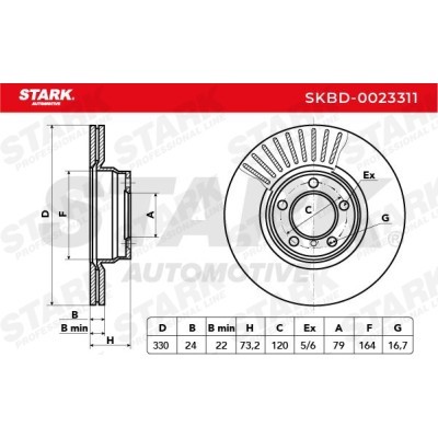 Tarcza hamulcowa Stark SKBD-0023311 SKBD-0023311 - foto 3
