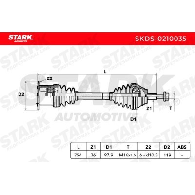 Półoś Napędowa Stark SKDS-0210035 SKDS-0210035 - foto 6