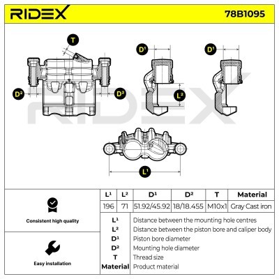 Zacisk Hamulcowy RIDEX 78B1095 78B1095 - foto 6
