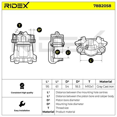 Zacisk Hamulcowy RIDEX 78B2058 78B2058 - foto 7