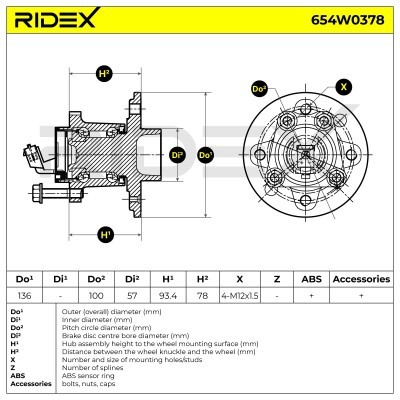 Łożysko Koła RIDEX 654W0378 654W0378 - foto 6