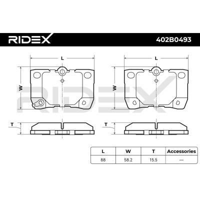 Klocki hamulcowe RIDEX 402B0493 402B0493 - foto 7