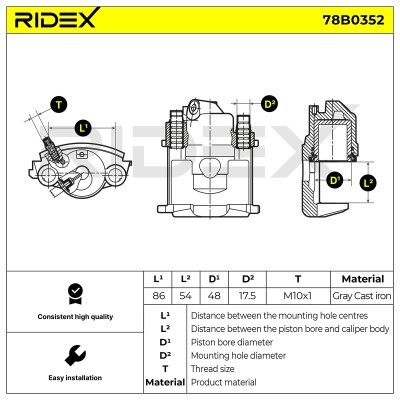 Zacisk Hamulcowy RIDEX 78B0352 78B0352 - foto 5