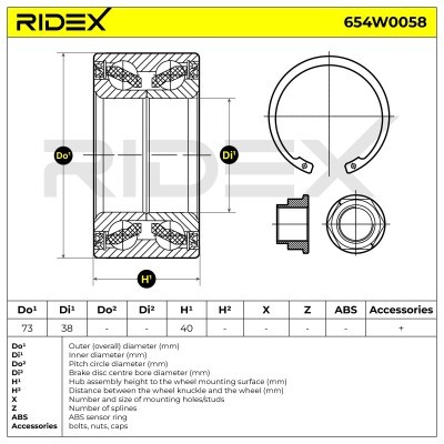 Łożysko Koła RIDEX 654W0058 654W0058 - foto 3