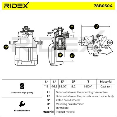 Zacisk Hamulcowy RIDEX 78B0504 78B0504 - foto 5