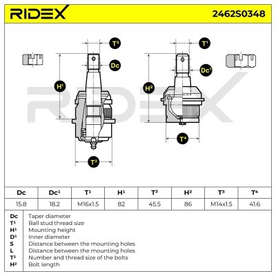 Sworzeń wahacza RIDEX 2462S0348 2462S0348 - foto 7