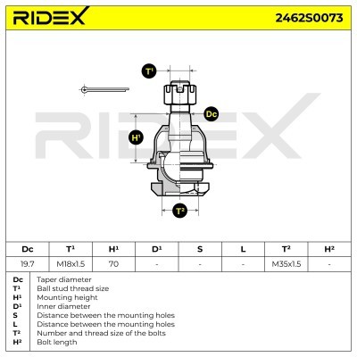 Sworzeń wahacza RIDEX 2462S0073 2462S0073 - foto 6