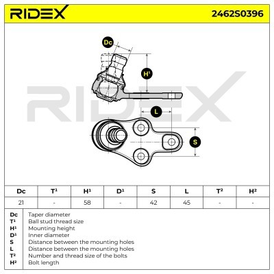 Sworzeń wahacza RIDEX 2462S0396 2462S0396 - foto 5