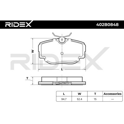 Klocki hamulcowe RIDEX 402B0848 402B0848 - foto 8