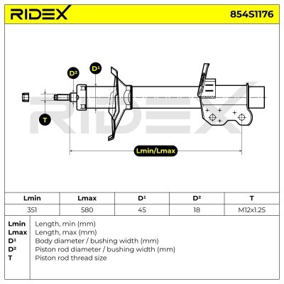 Amortyzator RIDEX 854S1176 854S1176 - foto 6
