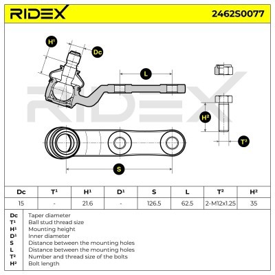 Sworzeń wahacza RIDEX 2462S0077 2462S0077 - foto 8