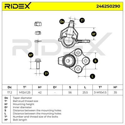 Sworzeń wahacza RIDEX 2462S0290 2462S0290 - foto 5
