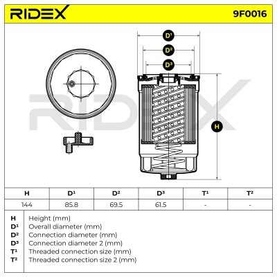 Filtr Paliwa RIDEX 9F0016 9F0016 - foto 3