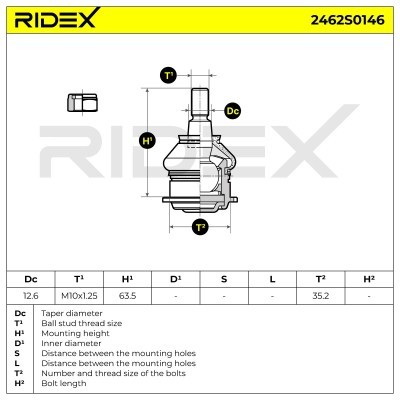 Sworzeń wahacza RIDEX 2462S0146 2462S0146 - foto 5