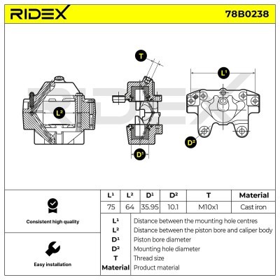 Zacisk Hamulcowy RIDEX 78B0238 78B0238 - foto 4