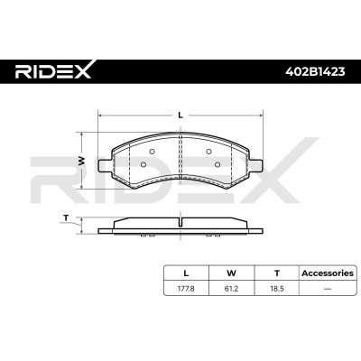 Klocki hamulcowe RIDEX 402B1423 402B1423 - foto 2
