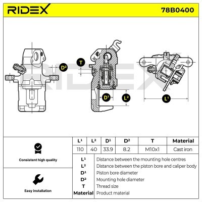 Zacisk Hamulcowy RIDEX 78B0400 78B0400 - foto 6
