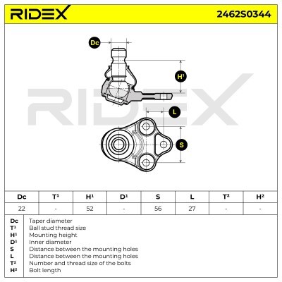 Sworzeń wahacza RIDEX 2462S0344 2462S0344 - foto 5