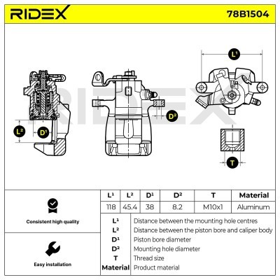 Zacisk Hamulcowy RIDEX 78B1504 78B1504 - foto 5