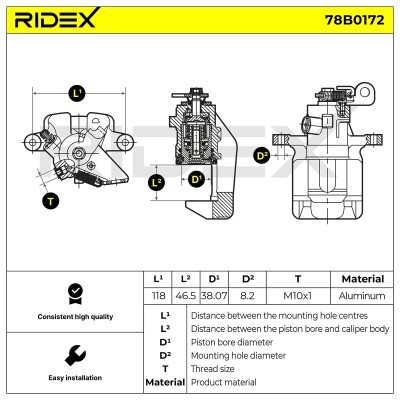 Zacisk Hamulcowy RIDEX 78B0172 78B0172 - foto 4