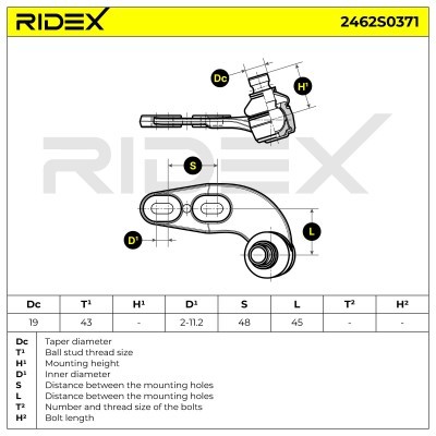 Sworzeń wahacza RIDEX 2462S0371 2462S0371 - foto 5