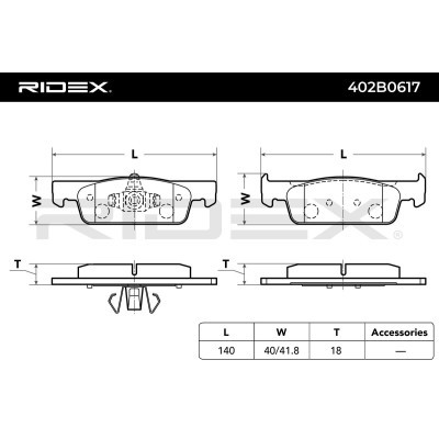 Klocki hamulcowe RIDEX 402B0617 402B0617 - foto 2