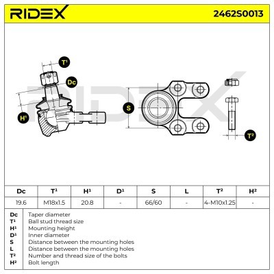 Sworzeń wahacza RIDEX 2462S0013 2462S0013 - foto 6