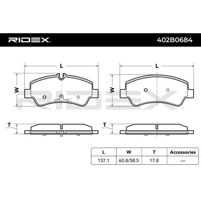 Klocki hamulcowe RIDEX 402B0684 402B0684 - foto 3