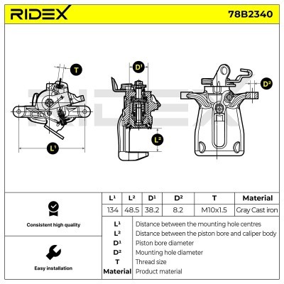 Zacisk Hamulcowy RIDEX 78B2340 78B2340 - foto 6