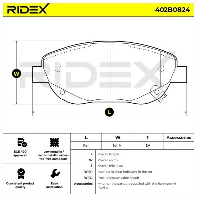 Klocki hamulcowe RIDEX 402B0824 402B0824 - foto 4
