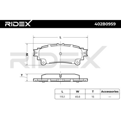 Klocki hamulcowe RIDEX 402B0959 402B0959 - foto 6