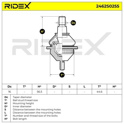 Sworzeń wahacza RIDEX 2462S0255 2462S0255 - foto 5