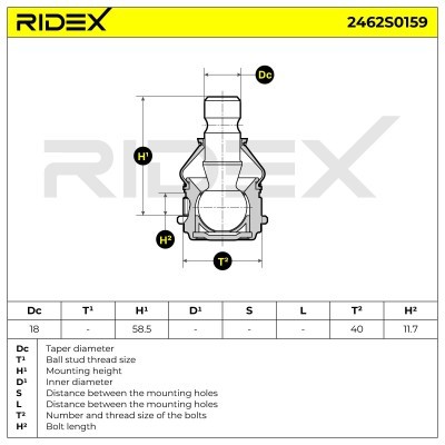 Sworzeń wahacza RIDEX 2462S0159 2462S0159 - foto 5