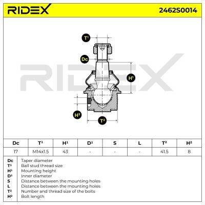 Sworzeń wahacza RIDEX 2462S0014 2462S0014 - foto 3
