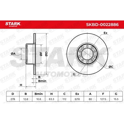 Tarcza hamulcowa Stark SKBD-0022886 SKBD-0022886 - foto 5