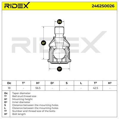 Sworzeń wahacza RIDEX 2462S0026 2462S0026 - foto 5