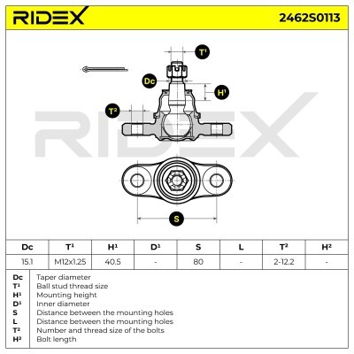 Sworzeń wahacza RIDEX 2462S0113 2462S0113 - foto 6