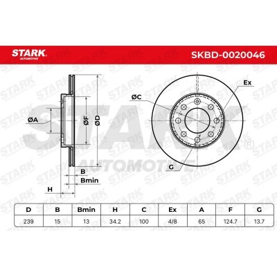 Tarcza hamulcowa Stark SKBD-0020046 SKBD-0020046 - foto 5