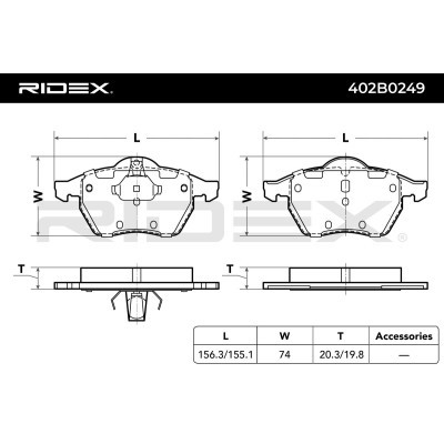 Klocki hamulcowe RIDEX 402B0249 402B0249 - foto 3