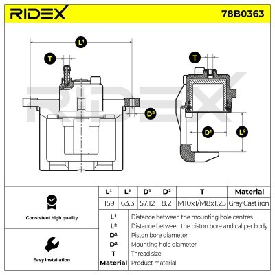 Zacisk Hamulcowy RIDEX 78B0363 78B0363 - foto 7